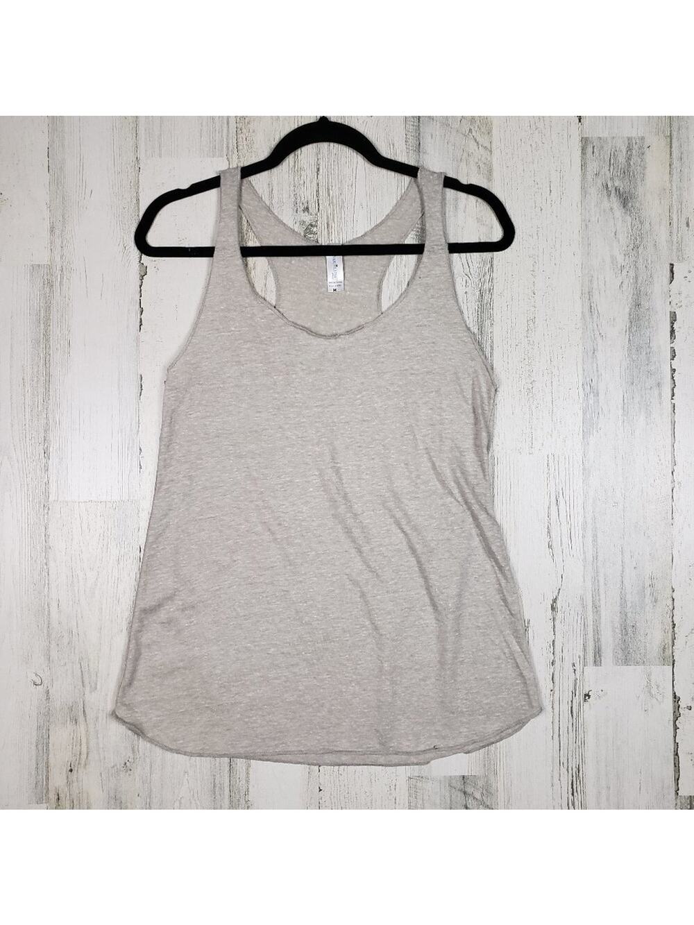 NWOT Over The Limit Apparel Oatmeal Racerback Tank Top Women's Size Medium